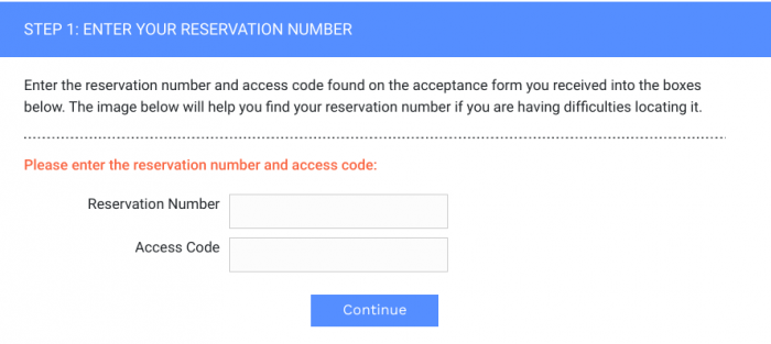 Enter your reservation number