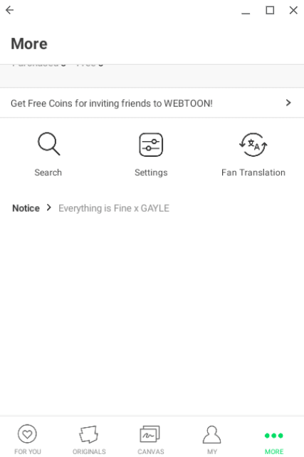 Webtoon referral option