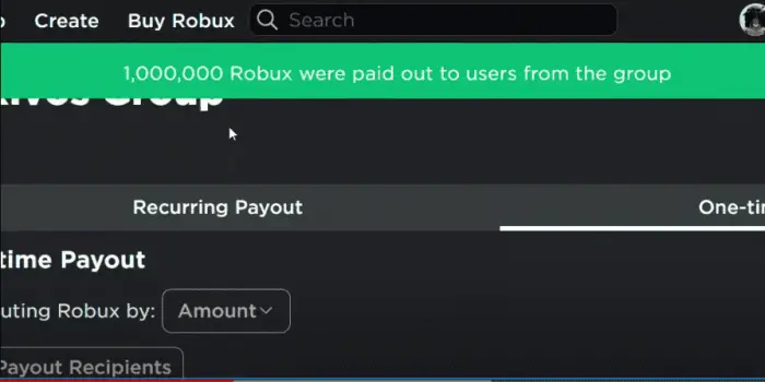 Free Robux paid out from Group