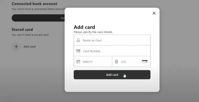 Add a cash card klarna