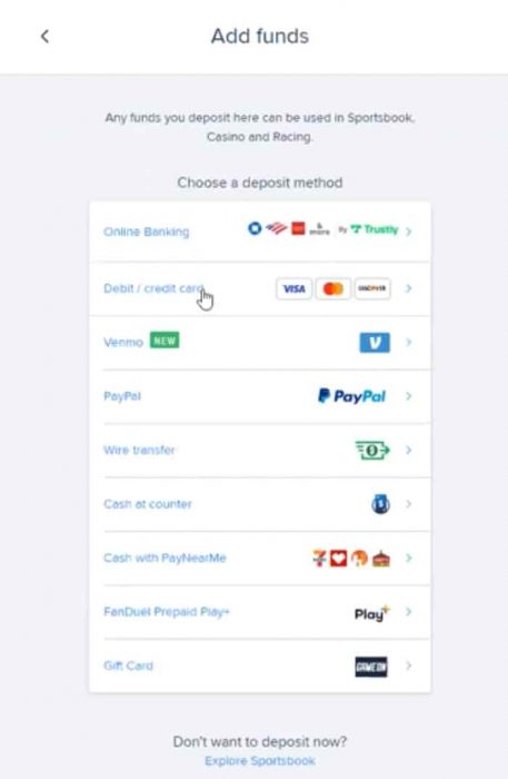 Fanduel Payment Options