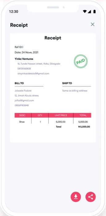 Receipt maker by Pastel