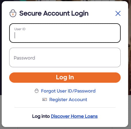 discover login page