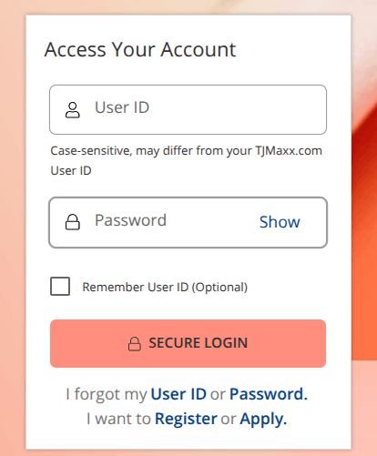 access your account tJ maxx