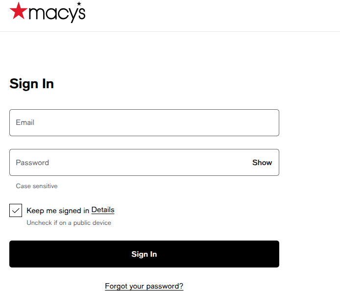 macy's pay login box