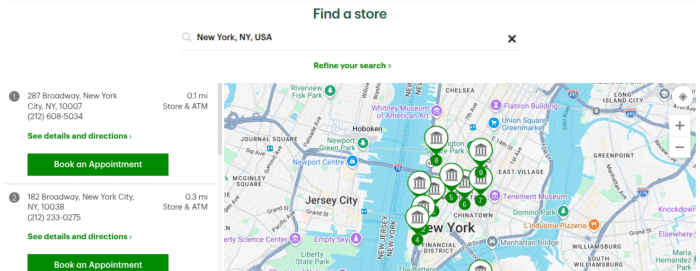 TD bank branch locater